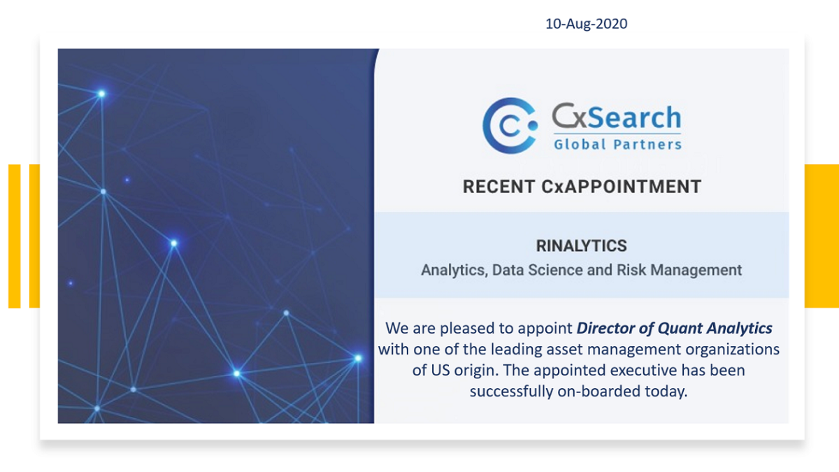 CxAppointment: Director of Quant Analytics