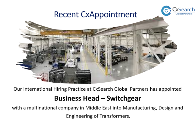 CxAPPOINTMENT - Business Unit Head - Switchgear - International Hiring