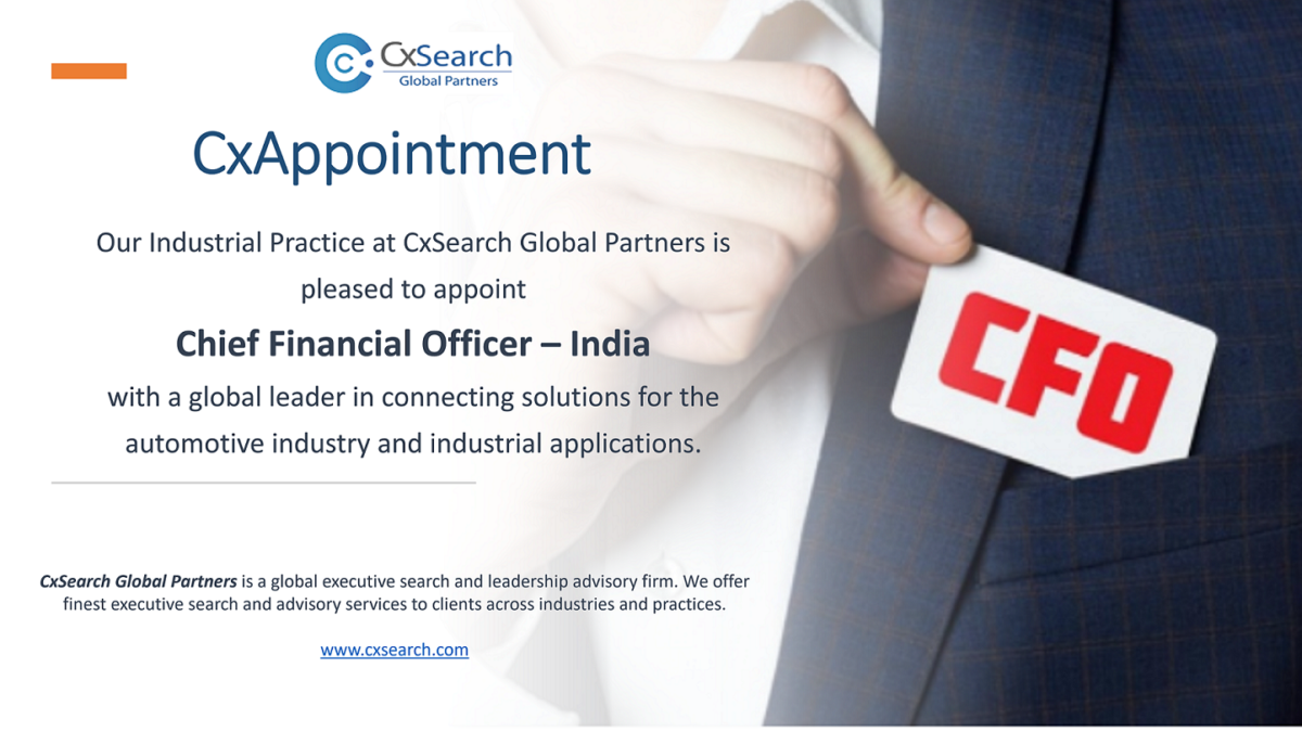 CxAppointment: CFO - A global component manufacturer for Automotive and Industrial Applications.