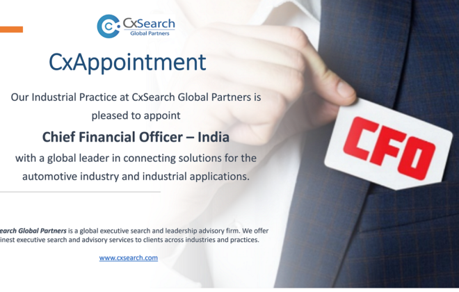 CxAppointment: CFO - A global component manufacturer for Automotive and Industrial Applications.