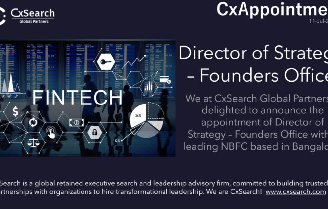 CxAppointment: Director of Strategy - Founders Office - Leading NBFC