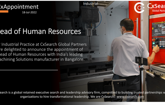 CxAppointment: Head of HR - Leading Machine Solutions Manufacturer - India