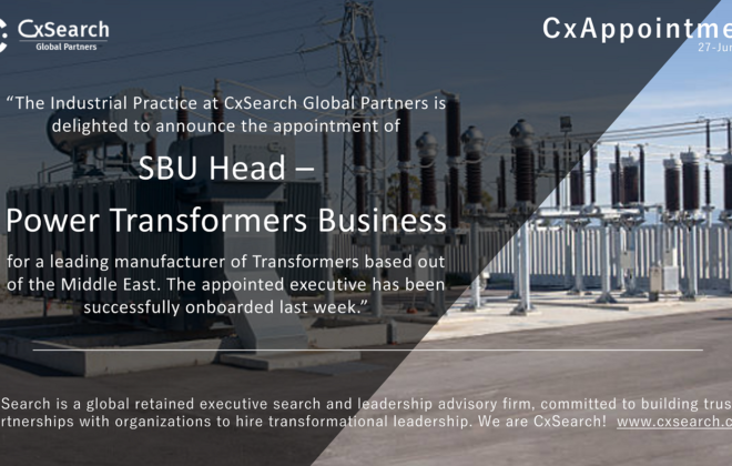 xAppointment: SBU Head - Power Transformers Business - Middle East