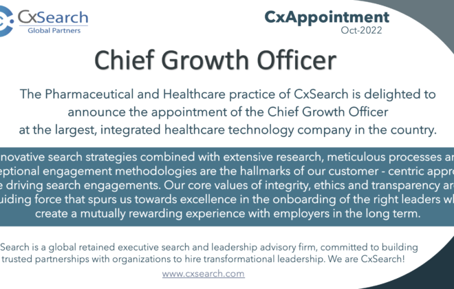 CxAppointment: Chief Growth Officer - Healthcare Technology Company