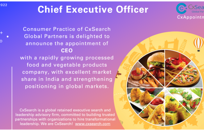 CxAppointment: Chief Executive Officer - Consumer Foods Company